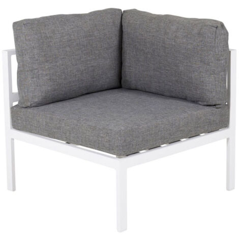 Module Canapé d'Angle de Jardin "Copacabana" 74cm Blanc (1/5)