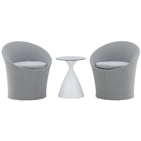 Salon de Jardin Design "Spoga" 73cm Gris & Blanc (1/5)