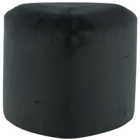 Pouf en Velours "Peg" 46cm Noir (1/5)