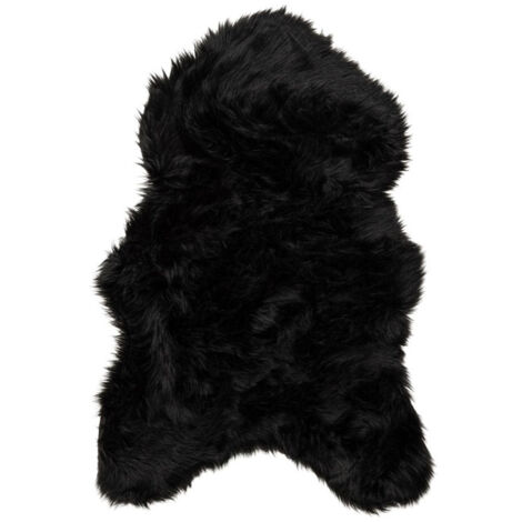 Tapis Imitation Fourrure "Katy" 60x90cm Noir (1/5)