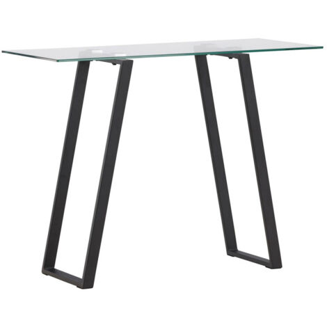 Console Design en Verre "Horten" 100cm Noir (1/5)