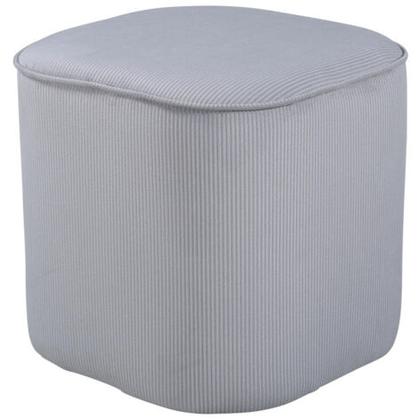 Pouf en Velours Côtelé "Piff" 44cm Gris (1/5)