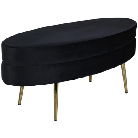 Pouf Design en Velours "Otto" 100cm Noir (1/5)