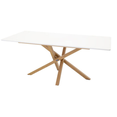 Table à Manger "Piazza" 180cm Blanc & Naturel (1/3)