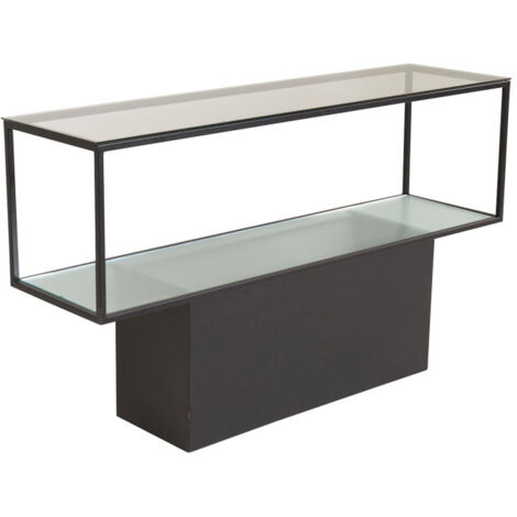 Console Design en Verre "Maglehem" 130cm Noir (1/5)