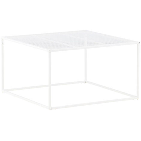 Table Basse en Métal "Netz" 80cm Blanc (1/5)