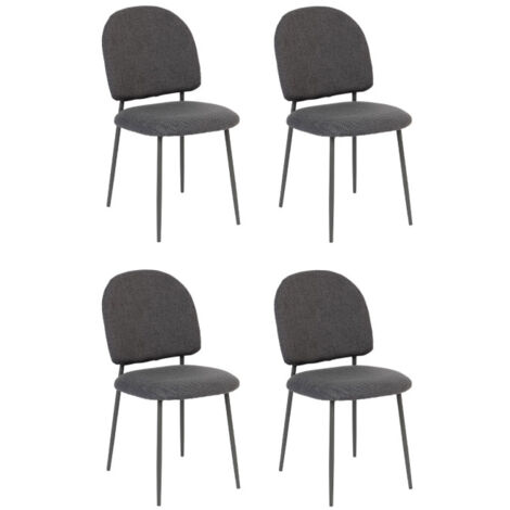 Lot de 4 Chaises Rembourrées "Kamili" 84cm Gris (1/4)