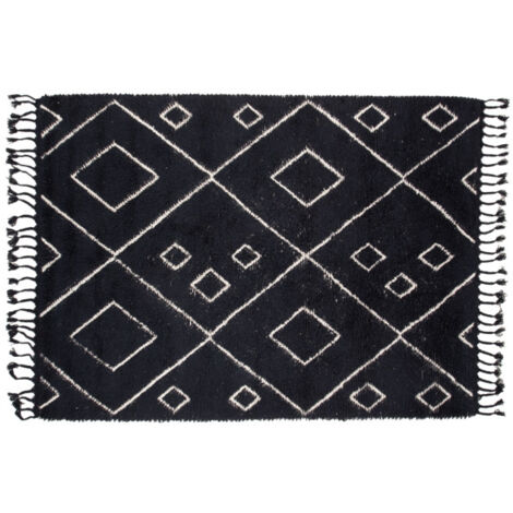 Tapis Déco en Laine "David" 162x230 Noir (1/5)