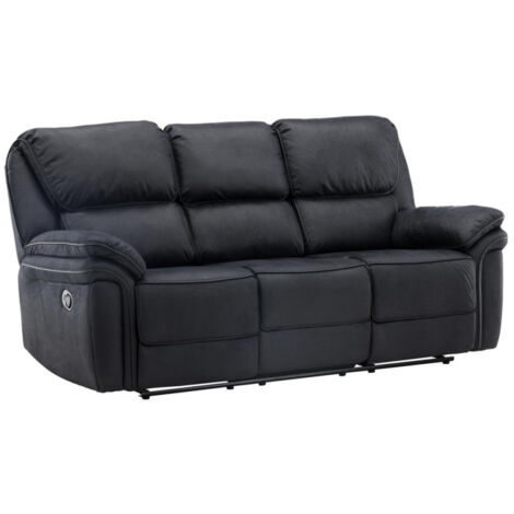 Canapé de Relaxation 3 Places "Saranda" 228cm Noir (1/5)