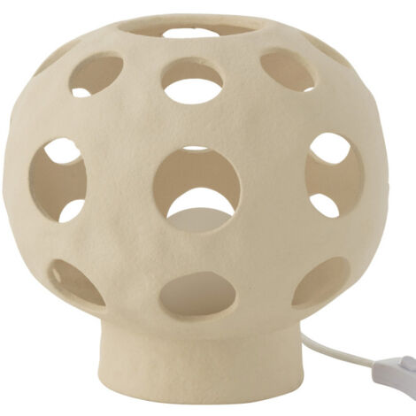 Lampe à Poser en Céramique "Globe" 25cm Beige (1/4)