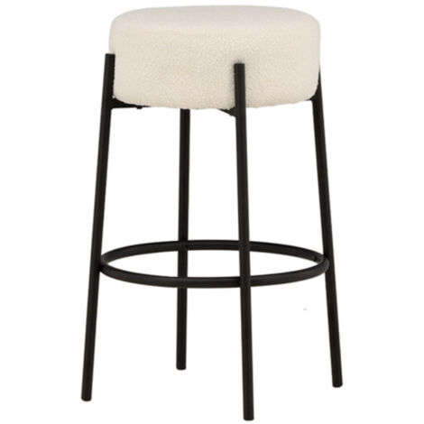 Tabouret de Bar Bouclette "Tucson" 70cm Blanc (1/5)