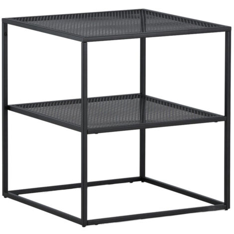 Table d'Appoint Avec Étagère "Netz" 60cm Noir (1/5)