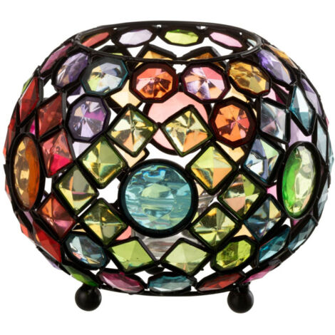 Photophore en Métal "Festive" 20cm Multicolore (1/4)