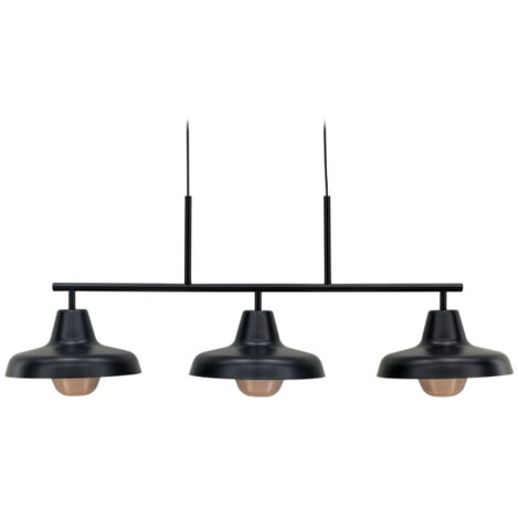 Suspension Design 3 Lampes "Stoten" 112cm Noir (1/5)