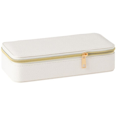 Boîte à Bijoux Avec Miroir "Ericka" 24cm Blanc (1/3)
