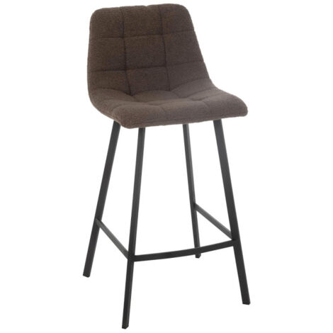 Chaise de Bar Matelassée Bouclette "Kent" 95cm Marron (1/5)