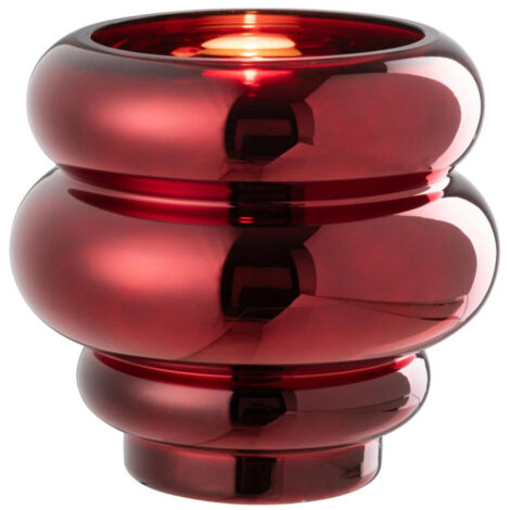Photophore Design "Cléa" 20cm Rouge Foncé (1/4)