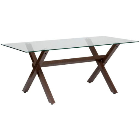 Table de salle à manger design rectangulaire en verre L180 IDORA