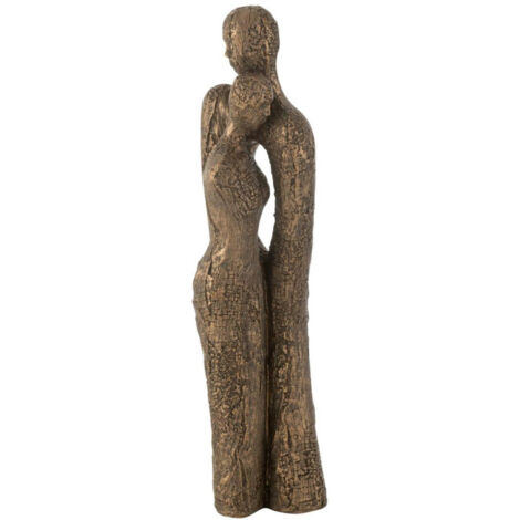 Statuette Couple Debout "Câlin" 48cm Marron & Or (1/3)