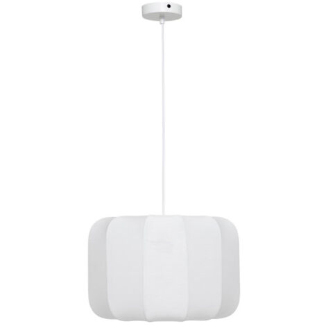 Lampe Suspension en Coton "Tobie" 37cm Blanc (1/5)