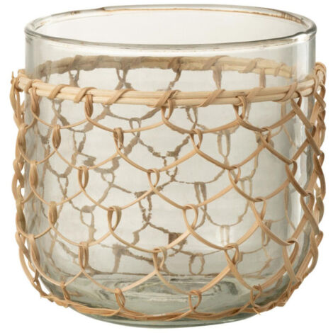 Photophore Design "Tricot" 13cm Transparent & Naturel (1/4)