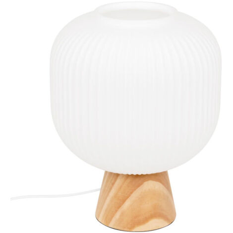 Lampe à Poser en Verre "Travis" 25cm Blanc (1/5)