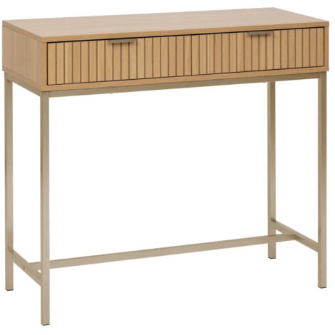 5Five Simply Smart – Console 2 tiroirs 'Tasso' 90cm – Panneaux de particules et acier – Dimensions L. 80,5 x l. 35 x H. 90 cm – Couleur naturel
