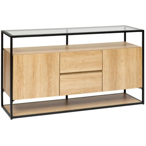 Buffet 2 Portes & 2 Tiroirs "Aldéa" 140cm Naturel (1/5)