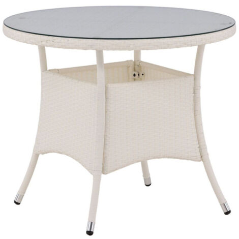 Table de Jardin Ronde "Volta" 90cm Blanc (1/5)