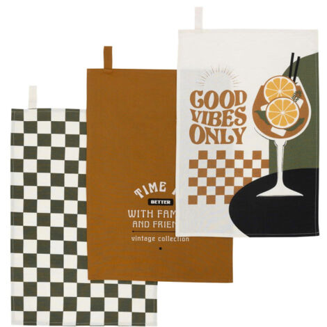 Lot de 3 Torchons "Family Corner" 45x70cm Multicolore (1/5)