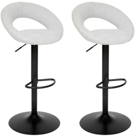 Lot de 2 Chaises de Bar Ajustable "Sasha" 96cm Gris (1/5)