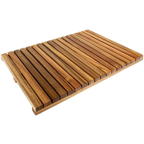 5Five Simply Smart – Caillebotis en bois acacia 36x53cm – Surface robuste marron – Pour espaces humides – Résistant à l'eau et à la moisissure