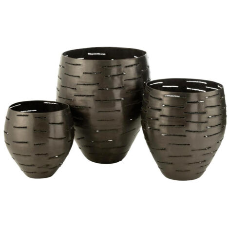 Lot de 3 Photophores en Métal "Wilburn" 52cm Noir (1/5)