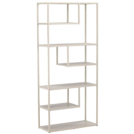 Étagère Bibliothèque 6 Niveaux "Staal" 188cm Beige (1/5)