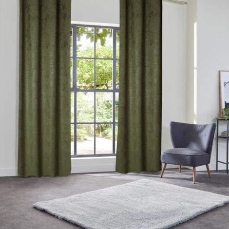 Rideau Occultant "Fujo" 135x260cm Vert Kaki (1/3)