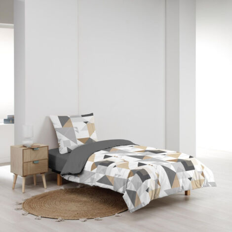 Douceur D'Intérieur Set Copripiumino 3 Pezzi Microfibra Stampata 240x220 Cm – Morbido, Traspirante E Certificato Oeko-Tex