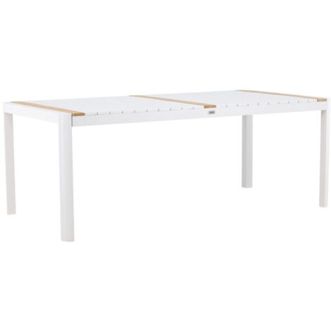 Table de Jardin en Teck "Togo" 200cm Blanc (1/5)