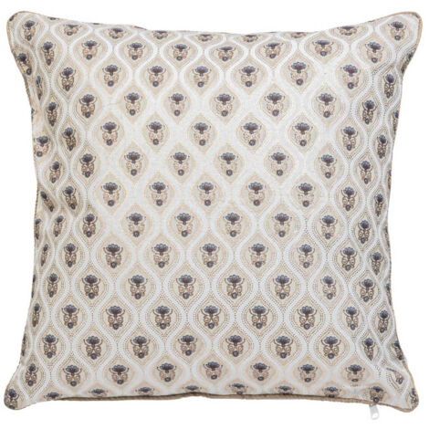 Coussin Déco Imprimé "Little Cottage" 40x40cm Blanc (1/4)
