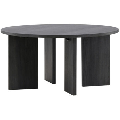 Table Basse Ronde Design "Askeron" 80cm Noir (1/5)