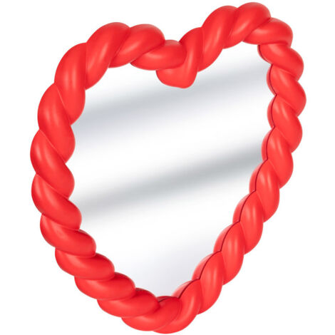 Miroir Enfant Cœur Torsadé "Amour" 33cm Rouge (1/4)