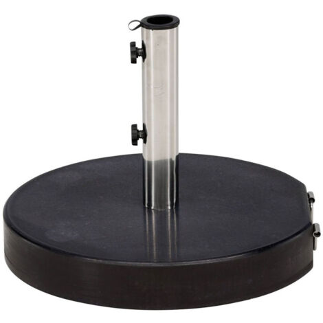 Pied de Parasol Rond en Granite "Stathera" 50cm Gris (1/5)