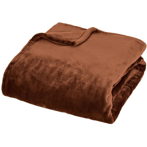 Plaid en Flanelle "Cuddly" 130x180cm Marron (1/5)