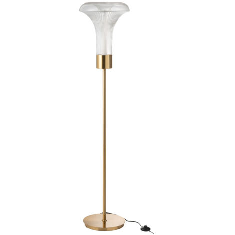 Lampadaire en Verre "Vito" 155cm Transparent & Or (1/5)