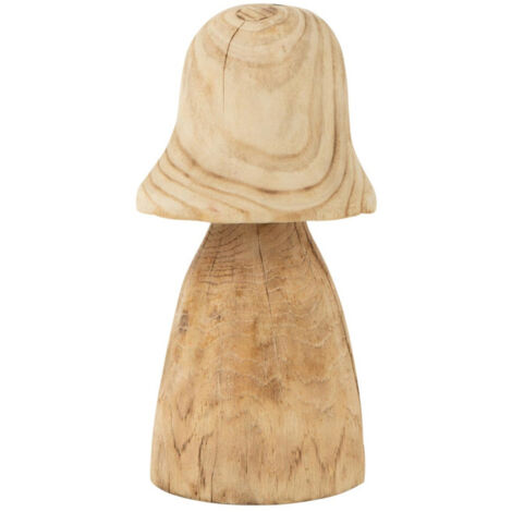 Champignon Déco en Bois "Cloche" 32cm Naturel (1/2)