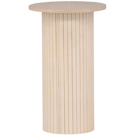 Table d'Appoint Design Nervuré "Bianca" 65cm Naturel (1/5)