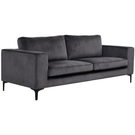 Canapé 3 Places en Velours "Bolero" 215cm Gris (1/5)