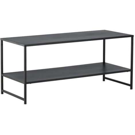 Table Basse Avec Étagère "Staal" 102cm Noir (1/5)