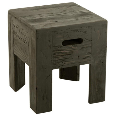 Tabouret en Bois "Will" 40cm Noir (1/3)
