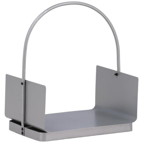 Range-Bûches en Métal "Godoma" 49cm Argent (1/5)