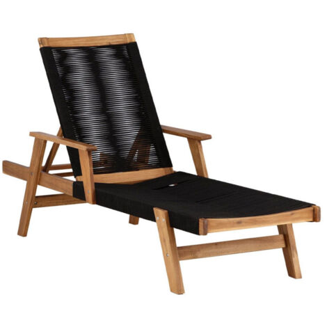 Chaise Longue en Bois "Little John" 115cm Naturel (1/5)